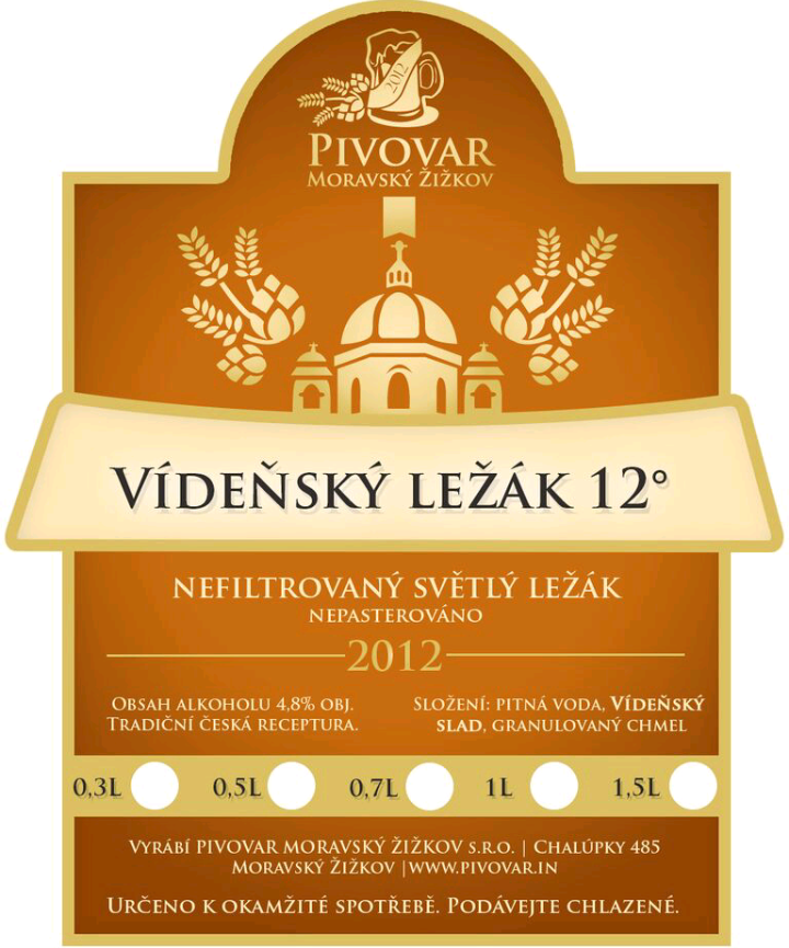 Etiketa12° Pivovar Moravský Žižkov