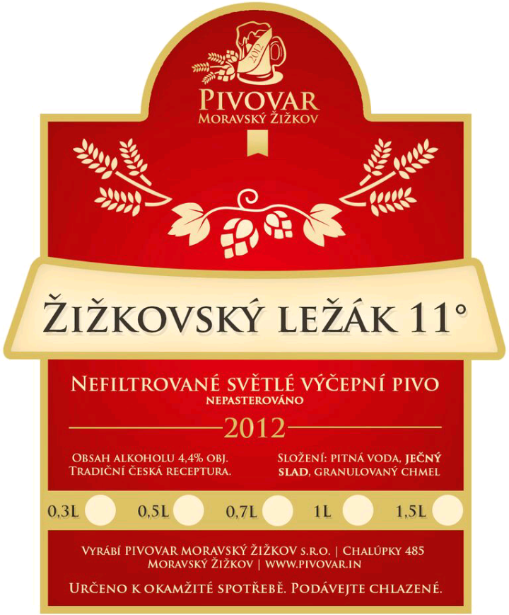 Pivní podtácek Ležák11° Pivovar Moravský Žižkov